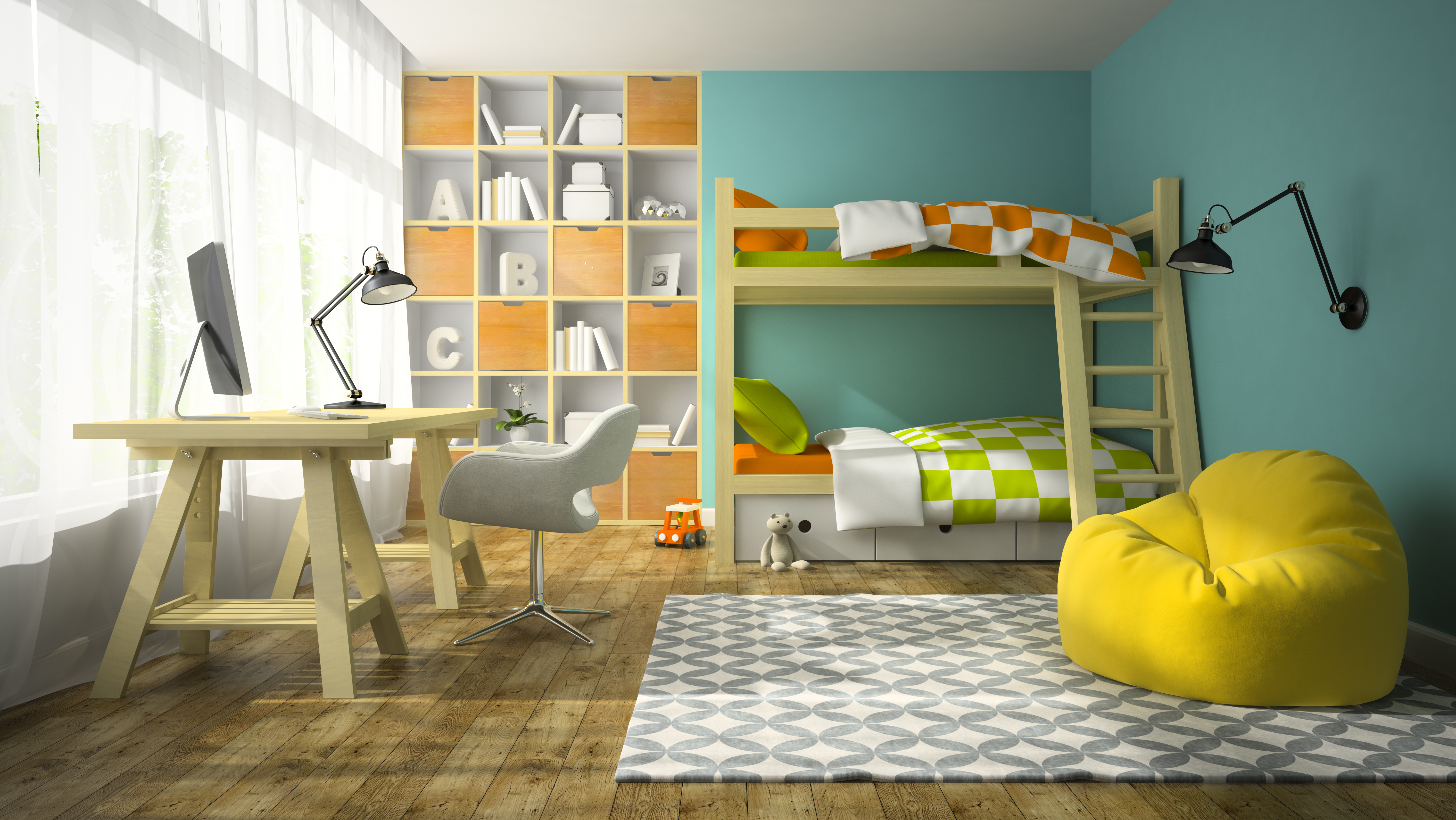 Ein Hochbett im Kinderzimmer hat zahlreiche Vorteile. Foto hemul75 via Envato